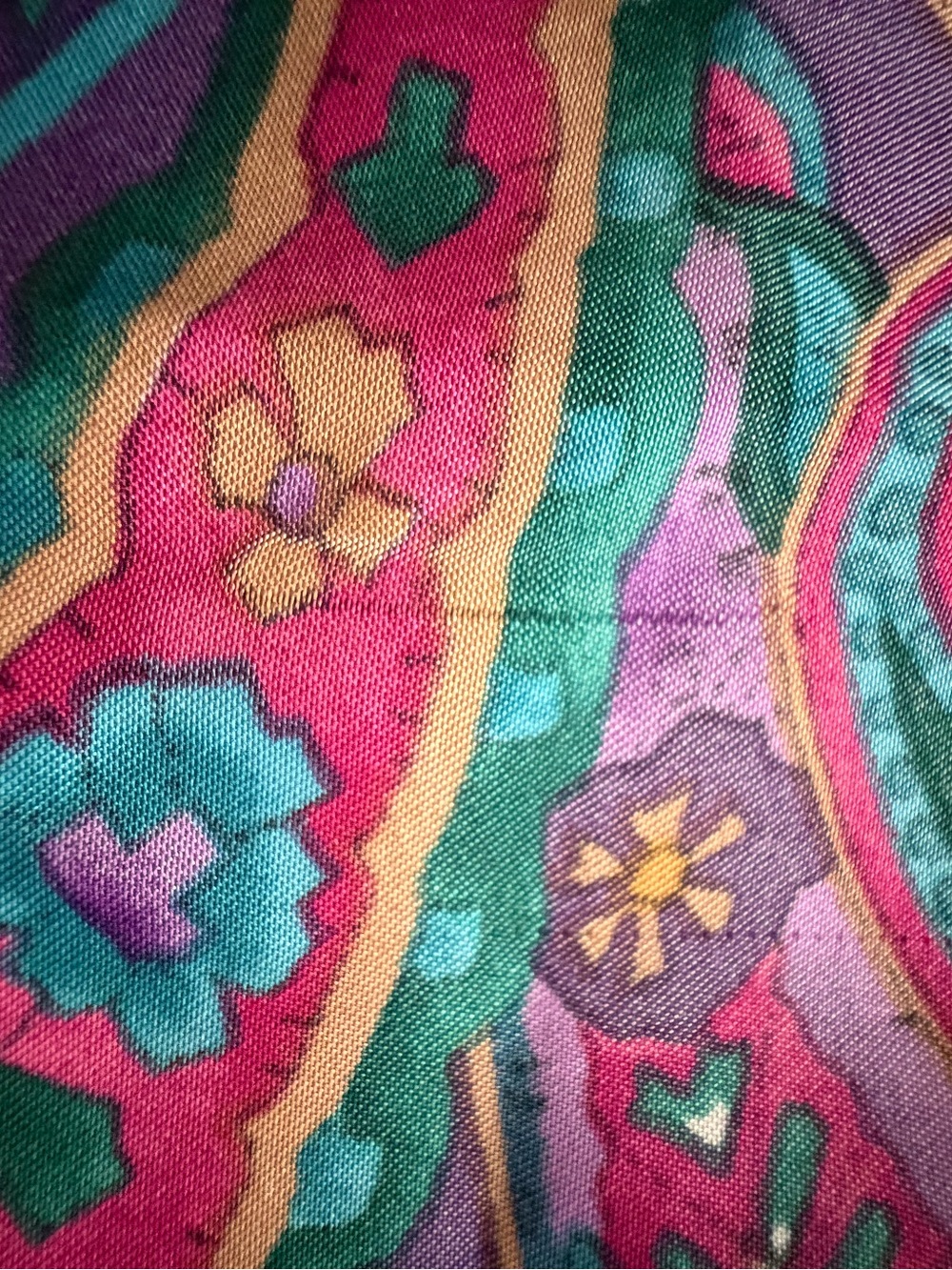 Adonna Vintage Satin Paisley Kimono Robe Size M - Picture 7 of 8